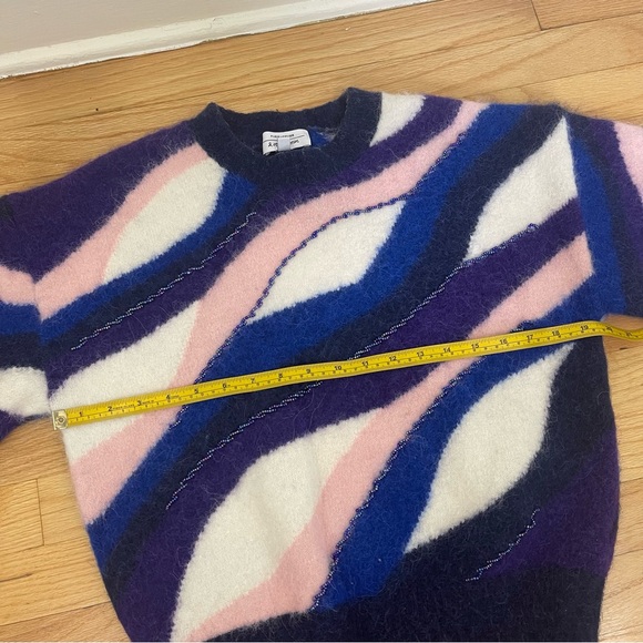 & Other Stories color block stripe Pullover sweater Alpaca Wool Blend Medium - Picture 11 of 14